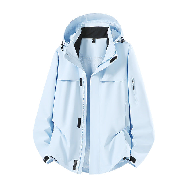 Herren Leichte wasserabweisende Kapuzen-Softshell-Übergangsjacke mit Meshfutter & Utility-Taschen Echoarchiv