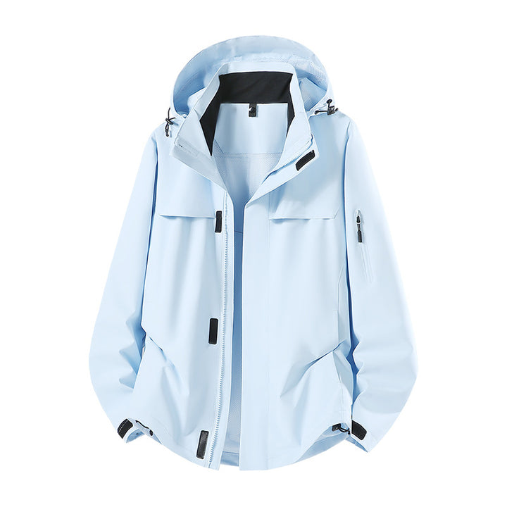 Herren Leichte wasserabweisende Kapuzen-Softshell-Übergangsjacke mit Meshfutter & Utility-Taschen Echoarchiv