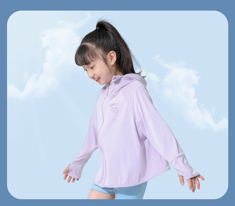 Mädchen funktionale UV-Schutzjacke mit Kapuze Echo Archiv