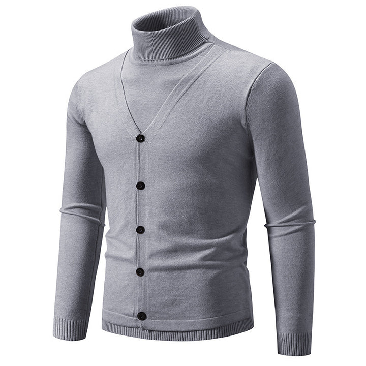 Herren Strickjacke mit hochstehendem Kragen und Knopfleiste Echoarchiv