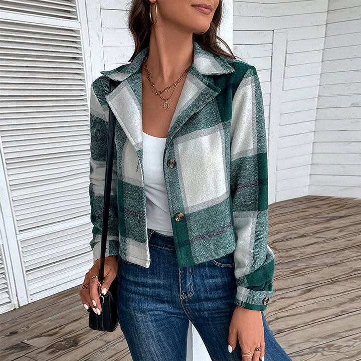 Damen Modische Karierte Jacke Echo Archiv