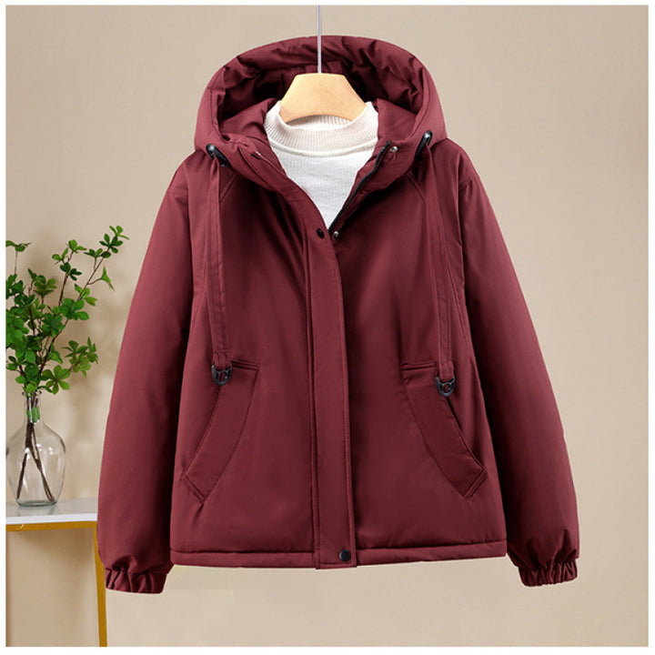 Damen Kurze Thermo-Kapuzenjacke mit Tunnelzug, Winddichter Außenhülle und elastischen Bündchen Echo Archiv