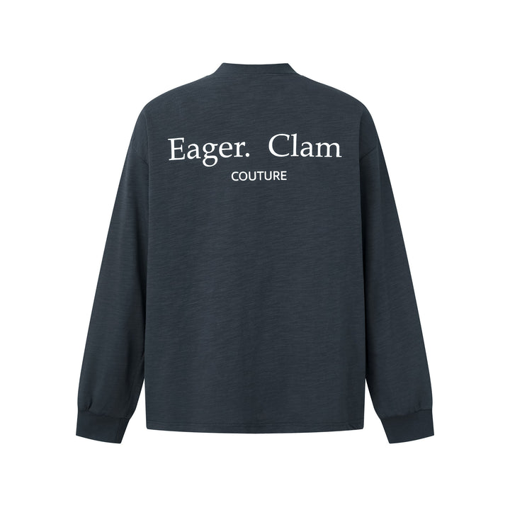 Unisex Oversize-Langarmshirt mit Slub-Baumwolle und halbhohem Rollkragen Echoarchiv