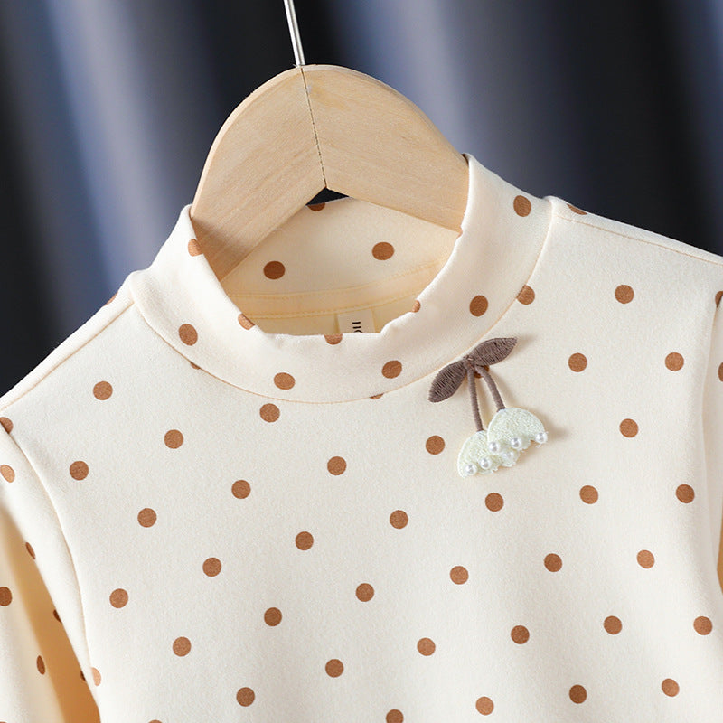 Mädchen Langarmshirt mit niedlichen Punkten und charmantem Applikationsdetail Echo Archiv