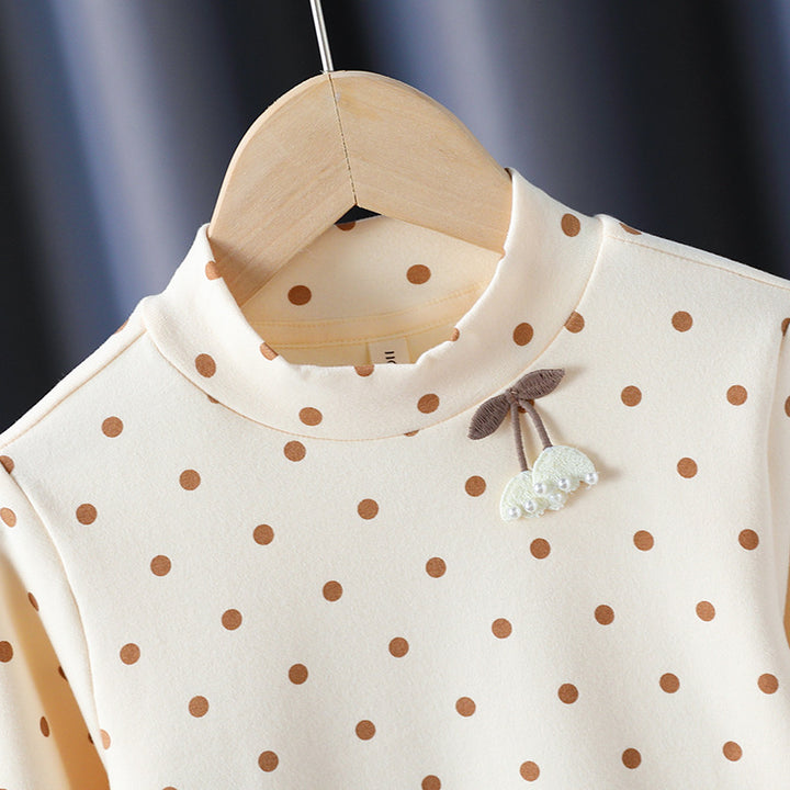 Mädchen Langarmshirt mit niedlichen Punkten und charmantem Applikationsdetail Echo Archiv