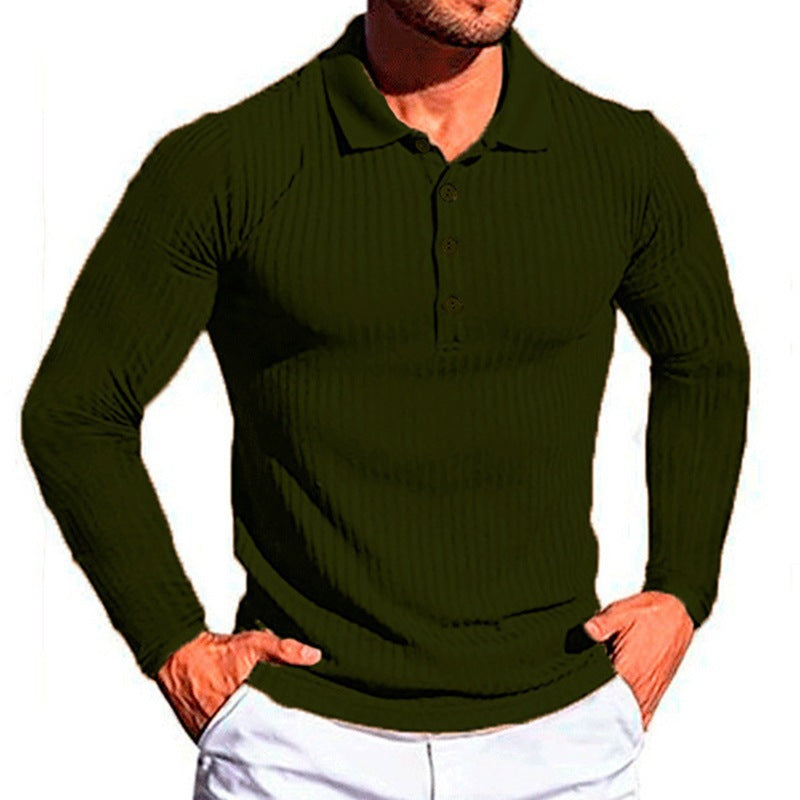 Herren Langarm Poloshirt mit strukturiertem Design Echoarchiv