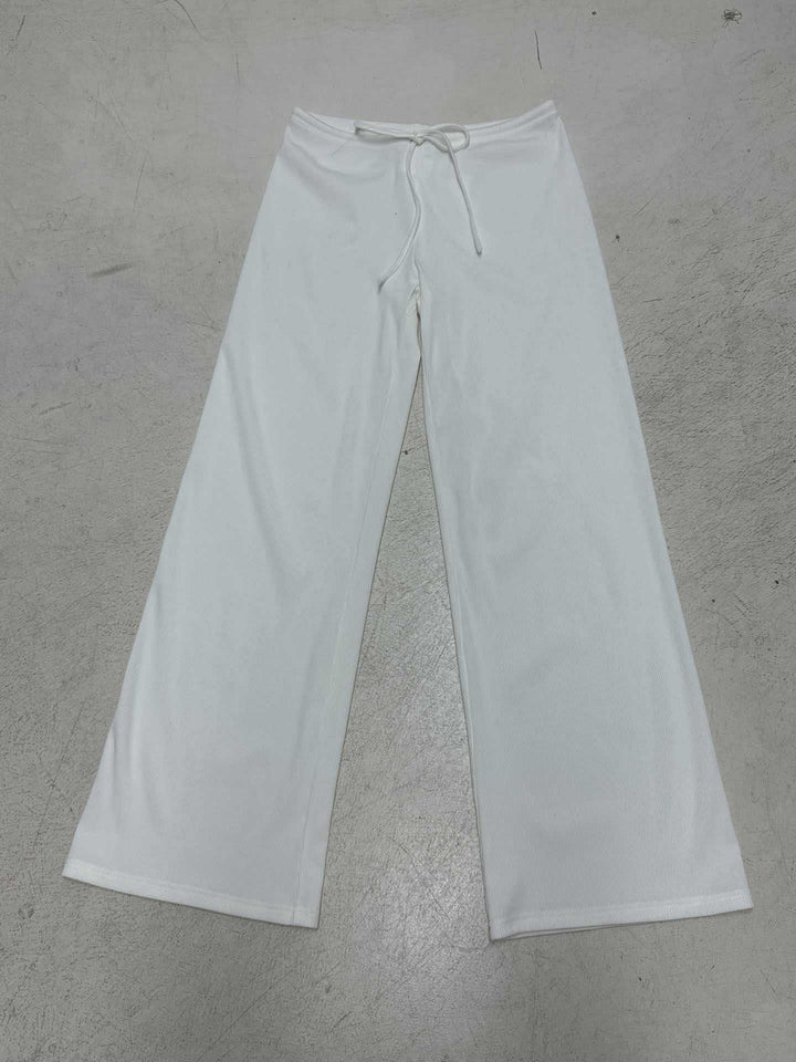 Damen Lässige Lounge-Hose mit weitem Bein, elastischem Bund und Kordelzug Echo Archiv