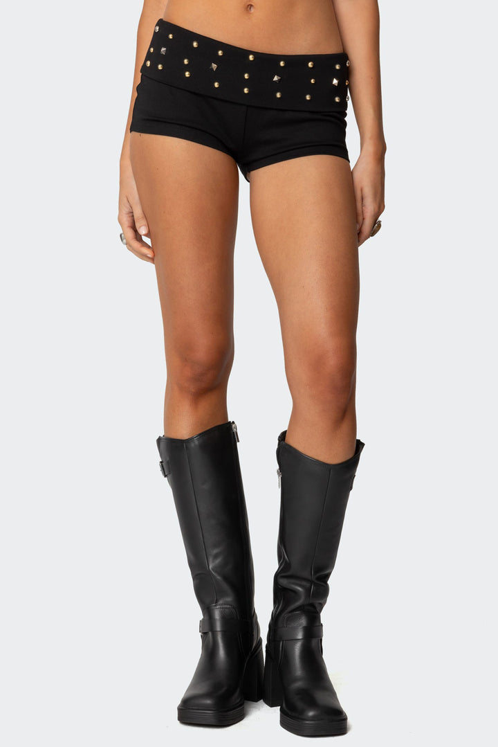 Damen Modische Shorts mit glitzernden Akzenten Echo Archiv