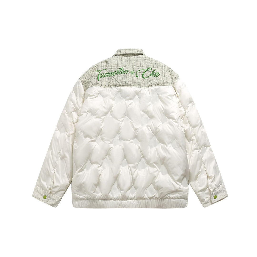 Damen gesteppte Hemdblousonjacke mit Tweedbesatz und Pattentaschen Echoarchiv