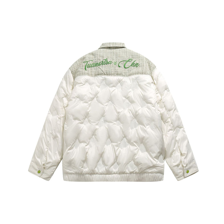 Damen gesteppte Hemdblousonjacke mit Tweedbesatz und Pattentaschen Echoarchiv