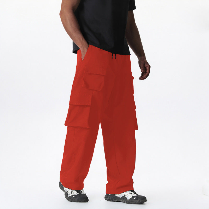 Herren Baggy-Cargohose im Multi-Taschen Utility-Style mit Kordelbund Echo Archiv