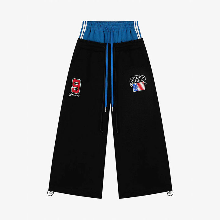 Damen Modische Sweathose mit weitem Schnitt und Sportstreifen Echo Archiv
