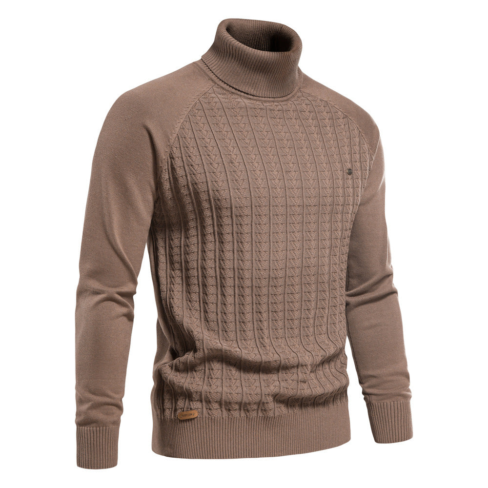 Herren Rollkragenpullover mit strukturiertem Muster Echoarchiv