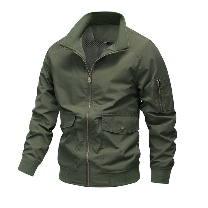 Herren Leichte Utility-Bomberjacke mit Ärmeltasche und Netzfutter Echo Archiv