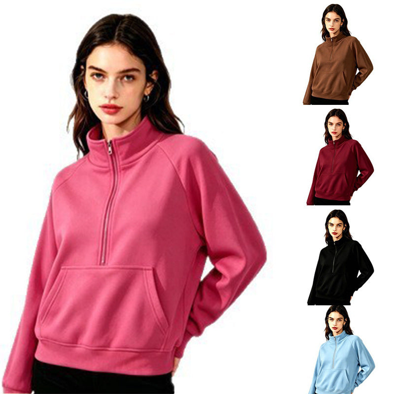Damen Sportlicher Kapuzenpullover mit Stehkragen Echoarchiv