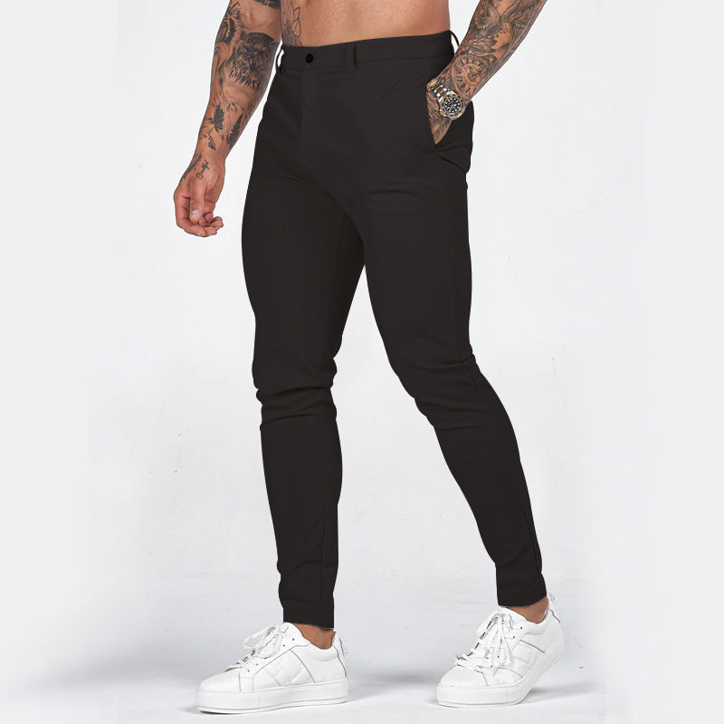Herren elegante Slim-Fit Chinohose mit elastischem Bund und praktischen Taschen Echoarchiv