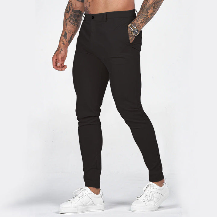 Herren elegante Slim-Fit Chinohose mit elastischem Bund und praktischen Taschen Echoarchiv