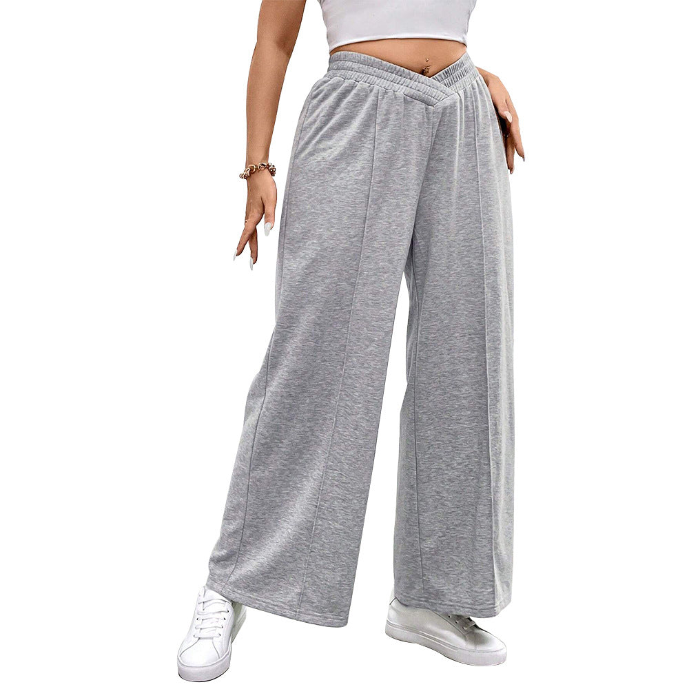 Damen weit geschnittene Freizeithose mit elastischem Bund und Cross-Over-Design Echo Archiv