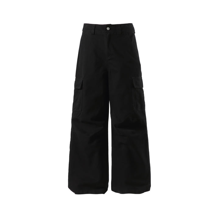 Damen Weite Cargo-Culotte mit hoher Taille, tiefem Schritt und funktionalen Pattentaschen Echoarchiv