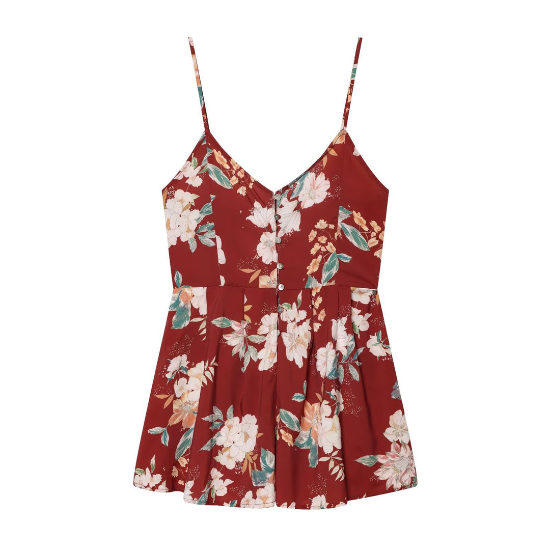 Damen Spaghettiträgerkleid mit floralem Druck und schmeichelndem Schnitt Echo Archiv