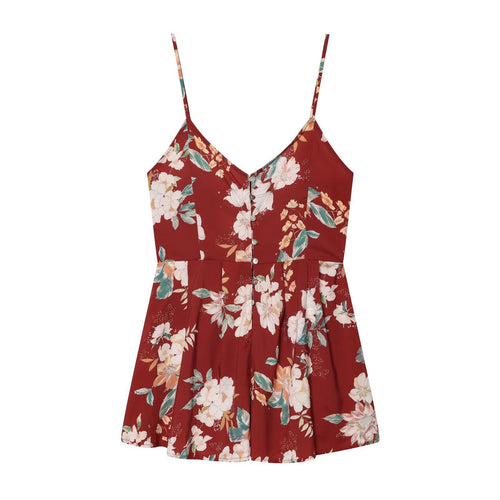 Damen Spaghettiträgerkleid mit floralem Druck und schmeichelndem Schnitt Echo Archiv