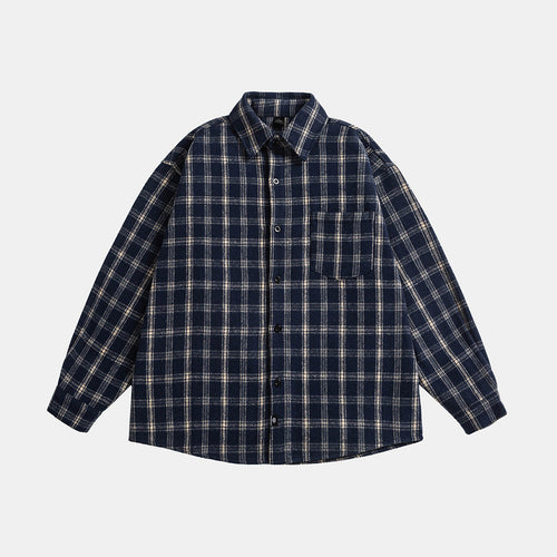 Unisex Oversize Karo-Hemdjacke im Boxy-Cut mit aufgesetzter Brusttasche und Soft-Flanell Echoarchiv