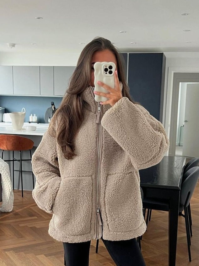 Damen Oversized Fleecejacke Echoarchiv