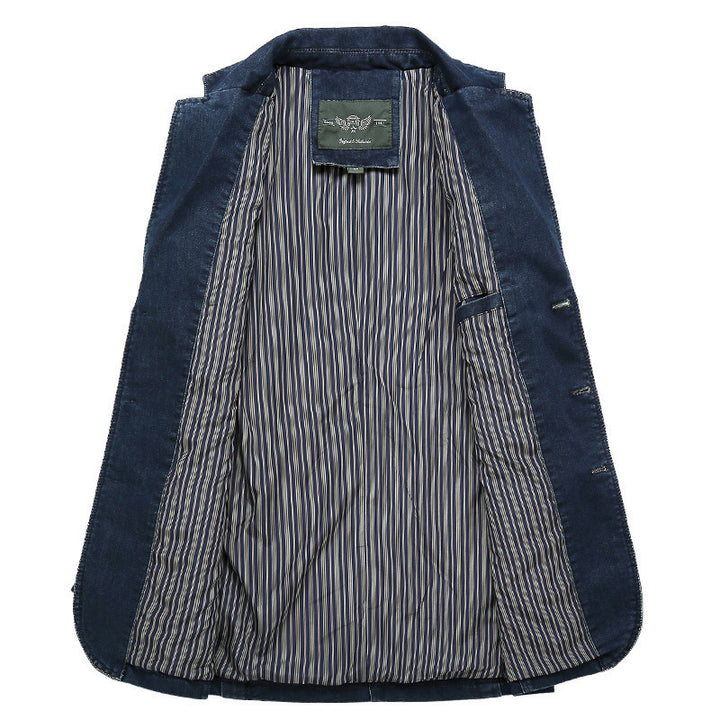 Herren nan Jeansblazer im Tailored-Schnitt mit aufgesetzten Taschen und elastischem Denim Echo Archiv