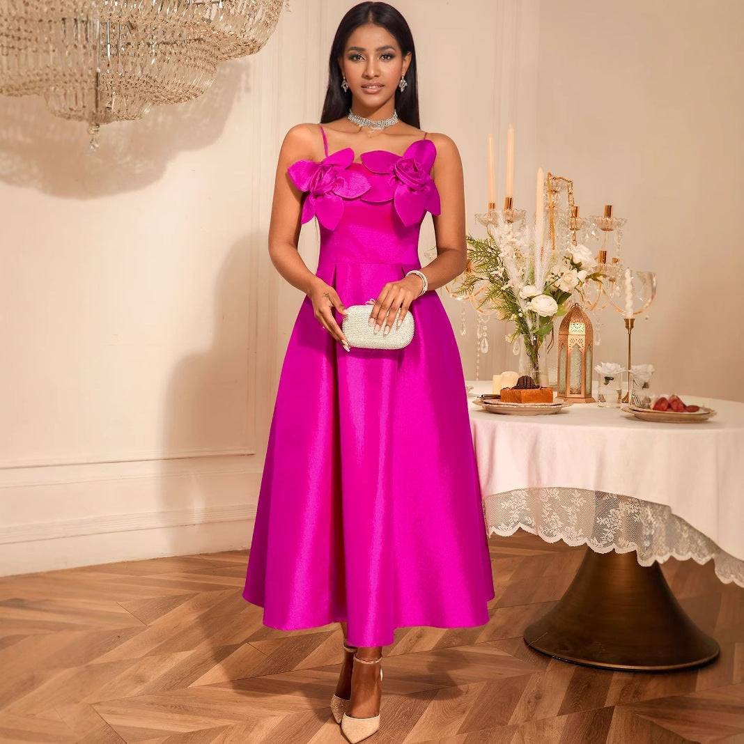 Damen festliches Maxikleid mit floralen Applikationen und elegantem Schnitt Echo Archiv