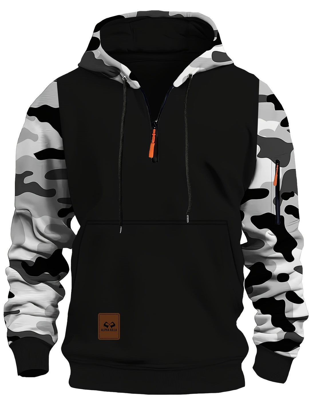 Herren Sportliche Kapuzenjacke mit Camouflage-Ärmeln Echo Archiv
