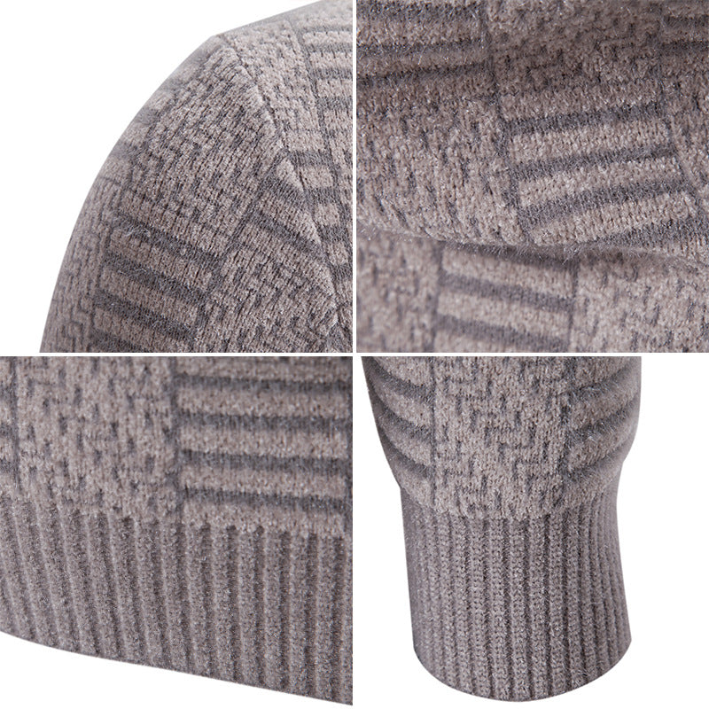 Herren Strickpullover mit strukturiertem Design und hohem Kragen Echoarchiv