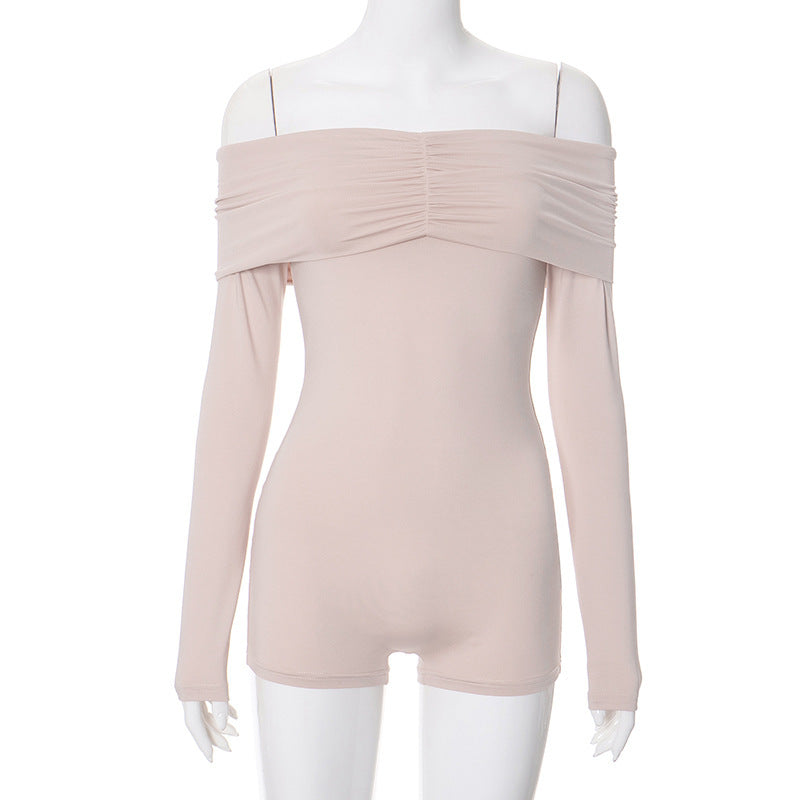 Damen Off-Shoulder Bodysuit mit langen Ärmeln Echo Archiv