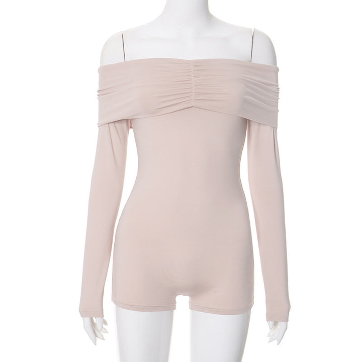 Damen Off-Shoulder Bodysuit mit langen Ärmeln Echo Archiv