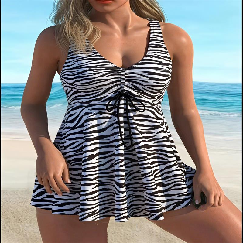Damen Strandkleid mit dynamischem Zebra-Design Echo Archiv