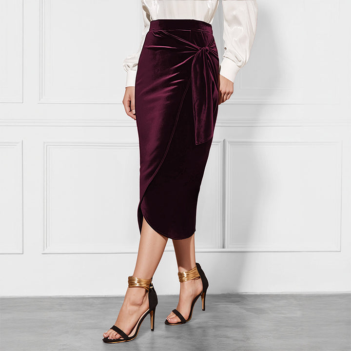 Damen Eleganter Wickelrock mit Schärpen Echo Archiv