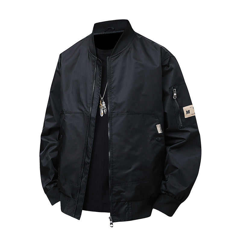 Herren Urbaner Nylon-Flight-Bomber mit Utility-Ärmeltasche und Zwei-Wege-Reißverschluss Echo Archiv
