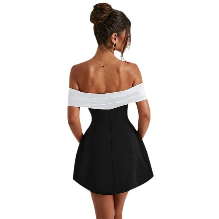 Damen schulterfreies Cocktailkleid mit elegantem Rüschenoberteil Echo Archiv