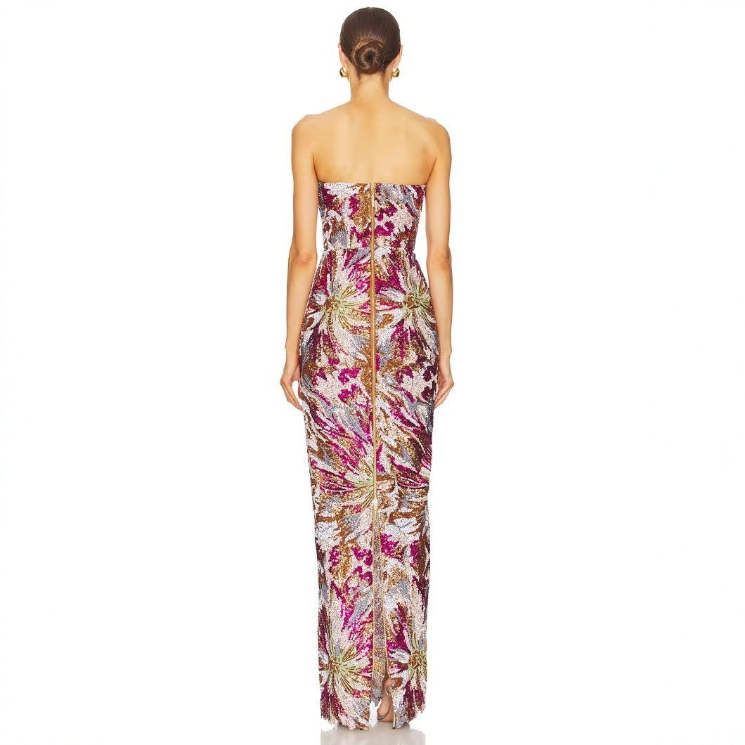 Damen Glamouröses Abendkleid mit schillernden Pailletten und taillierter Silhouette Echo Archiv