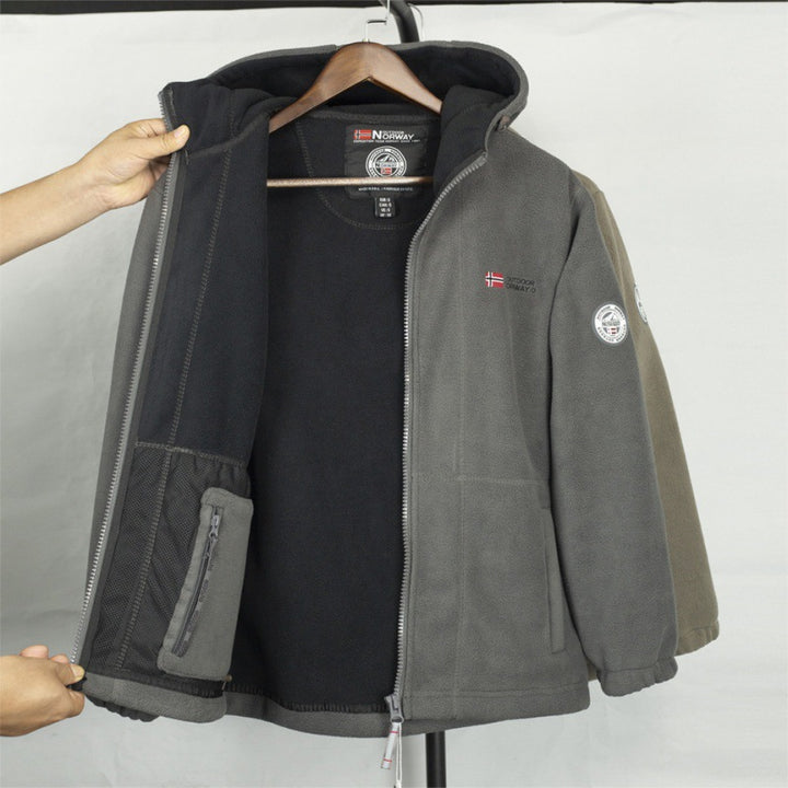 Herren Fleecejacke mit abnehmbarem Kapuzen Echo Archive