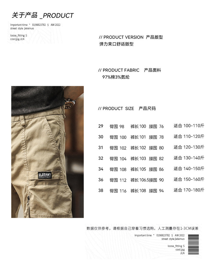 Herren Strapazierfähige Canvas-Cargohose im taktischen Look mit Kniepaneelen, Mehrfachtaschen und elastischem Knöchelabschluss Echo Archiv
