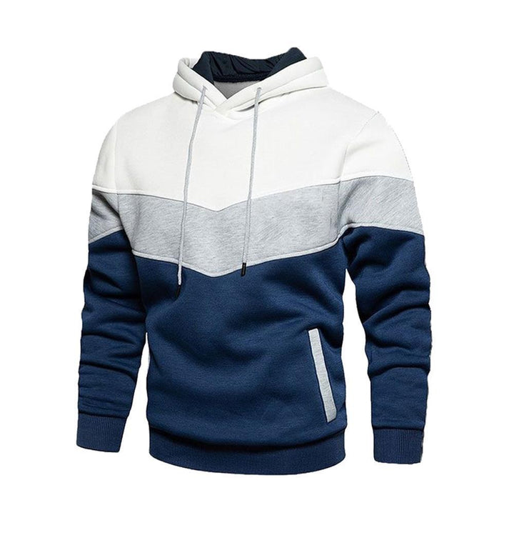 Herren modischer Kapuzenpullover mit kontrastierenden Farbblöcken Echoarchiv