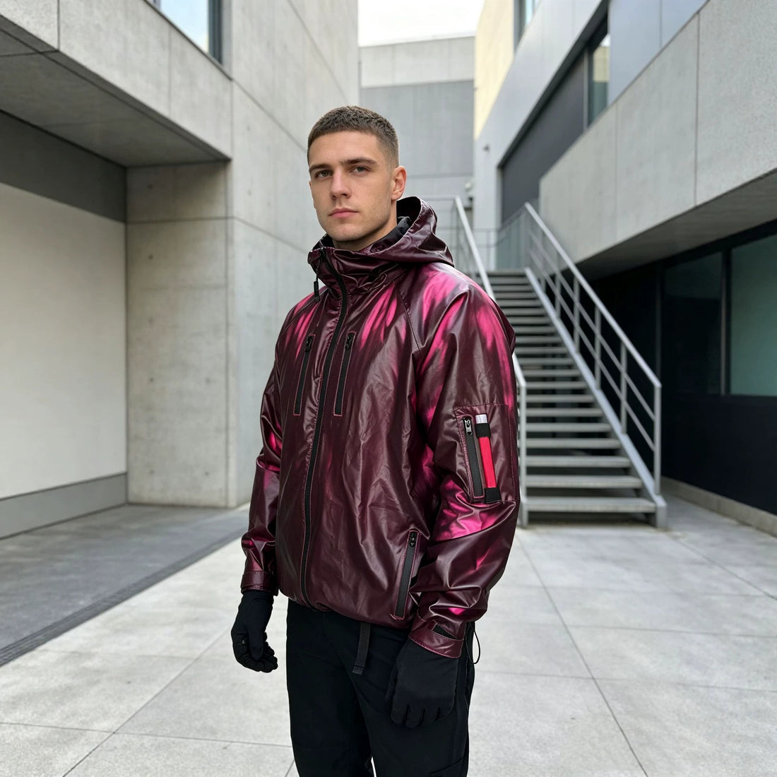 Herren Modische Langarmjacke mit Kapuze – Taviero