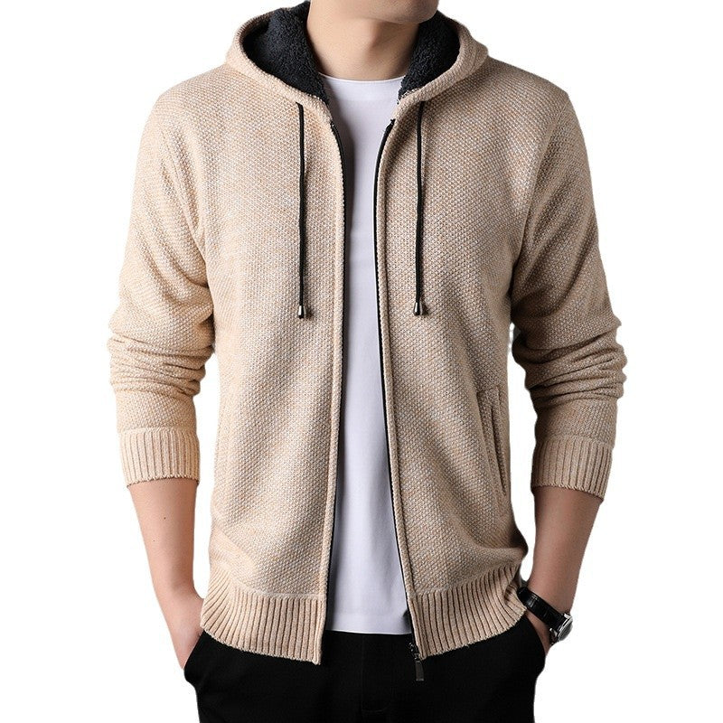 Herren modische Strickjacke mit Kapuze und weich gefüttertem Innenfutter Echoarchiv