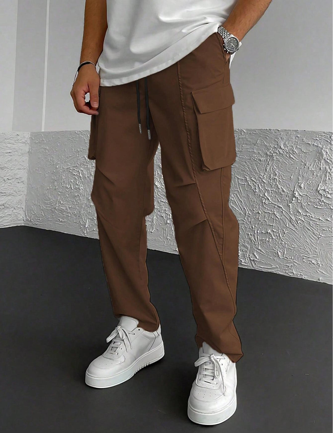 Herren Cargo-Hose mit multifunktionalen Taschen und elastischem Bund Echoarchiv