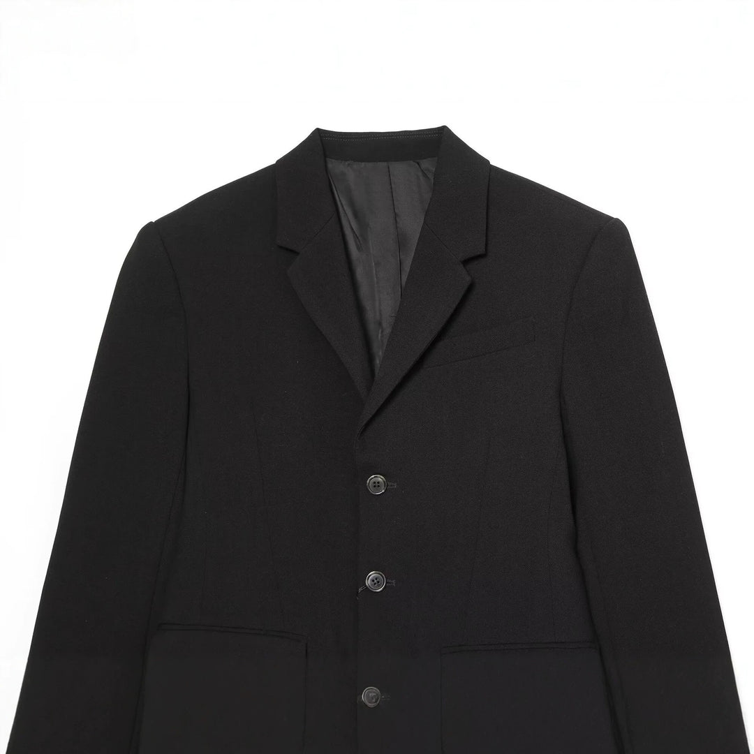 Damen Einreihiger Kurzblazer mit Notch-Revers, strukturierter Passform und Pattentaschen Echoarchiv