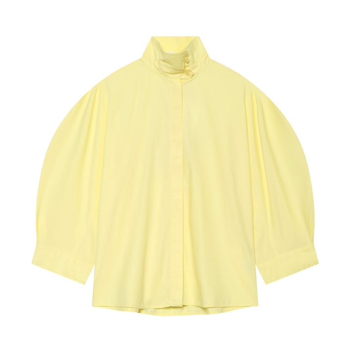 Damen Oversize Regenponcho mit Stehkragen und verdeckter Knopfleiste – Célinea