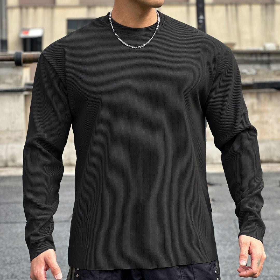 Herren Langarmshirt aus hochwertigem Rippmaterial mit lässigem Schnitt Echoarchiv