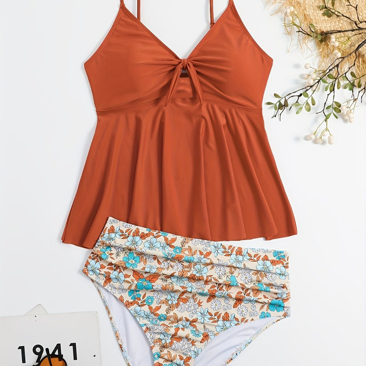 Damen Tankini-Set mit modischem Floral-Design und verstellbaren Trägern Echo Archiv