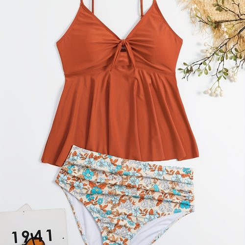 Damen Tankini-Set mit modischem Floral-Design und verstellbaren Trägern Echo Archiv