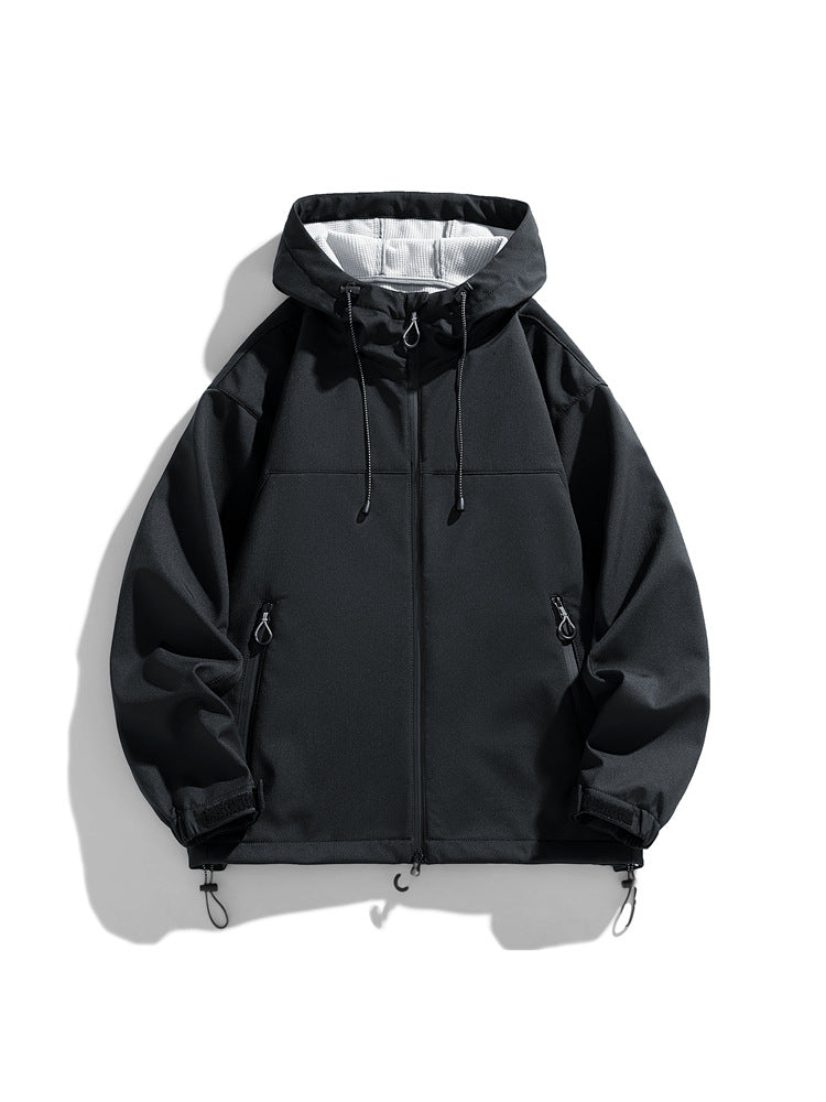 Herren funktionale und winddichte Outdoorjacke mit verstellbarer Kapuze Echoarchiv